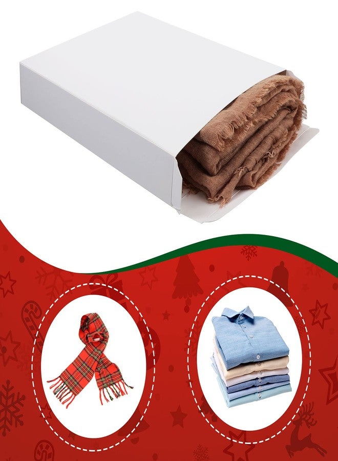 مارسبارك مجموعة مارسبارك المكونة من 20 صندوق تغليف هدايا أبيض لعيد الميلاد مع أغطية، مقاس 9 × 6.7 × 1.4 بوصة، لتغليف الملابس، بالإضافة إلى 6 أوراق من ملصقات الهدايا للعطلات وأعياد الميلاد. - Image 4